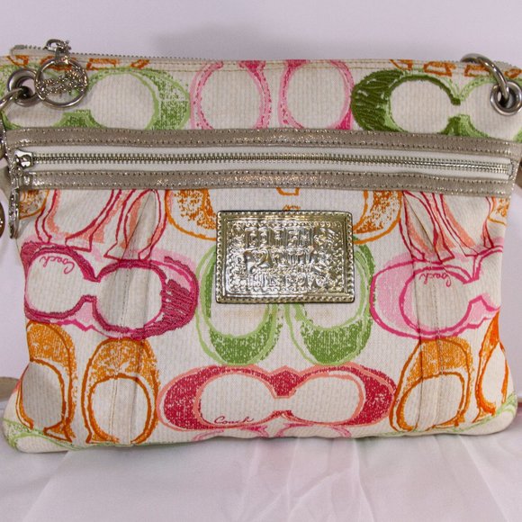 Coach Poppy Crossbody and Shoulder bag multicolored EUC - Picture 3 of 13